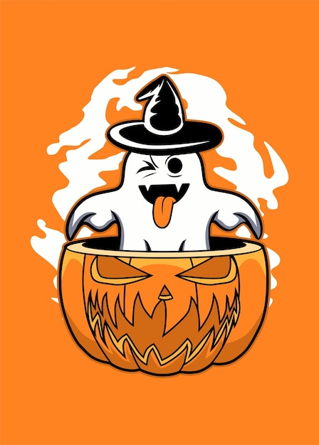 Vector fantasma en la calabaza