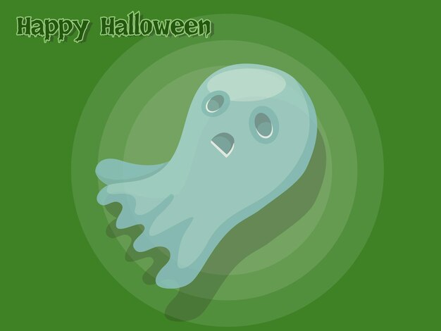 Fantasma, caricatura, vector, halloween, en, fondo., vector, illustration.