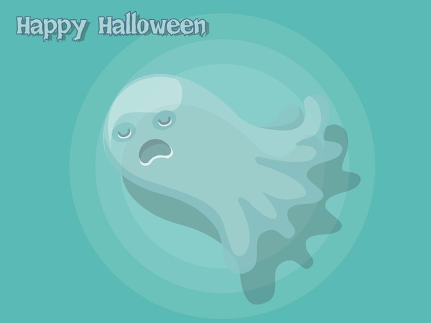 Fantasma, caricatura, vector, halloween, en, fondo., vector, illustration.