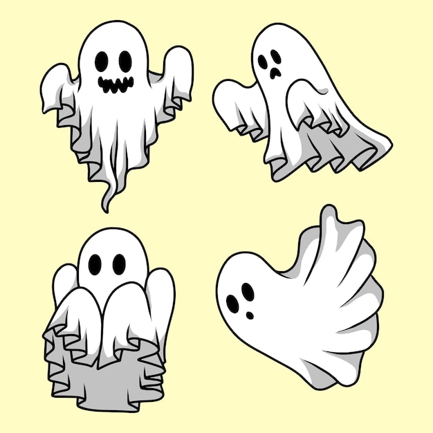 Vector fantasma dibujado a mano halloween