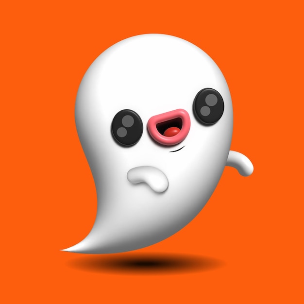 Vector fantasma de dibujos animados en 3d