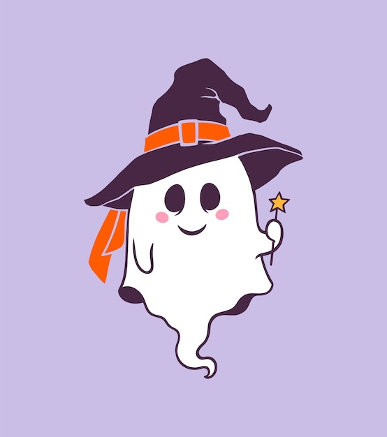 Fantasma de halloween de dibujos animados lindo