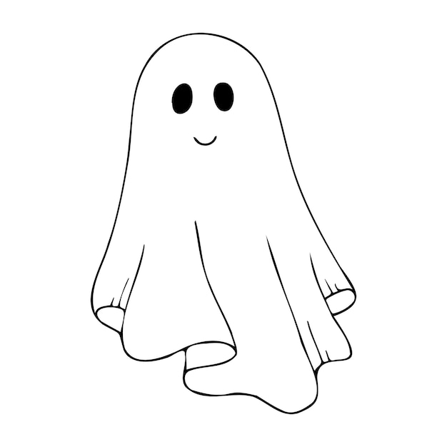 El fantasma de Halloween Fantasma vectorial con estilo garabato Aislado en un fondo blanco