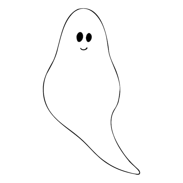 El fantasma de halloween fantasma vectorial con estilo garabato aislado en un fondo blanco