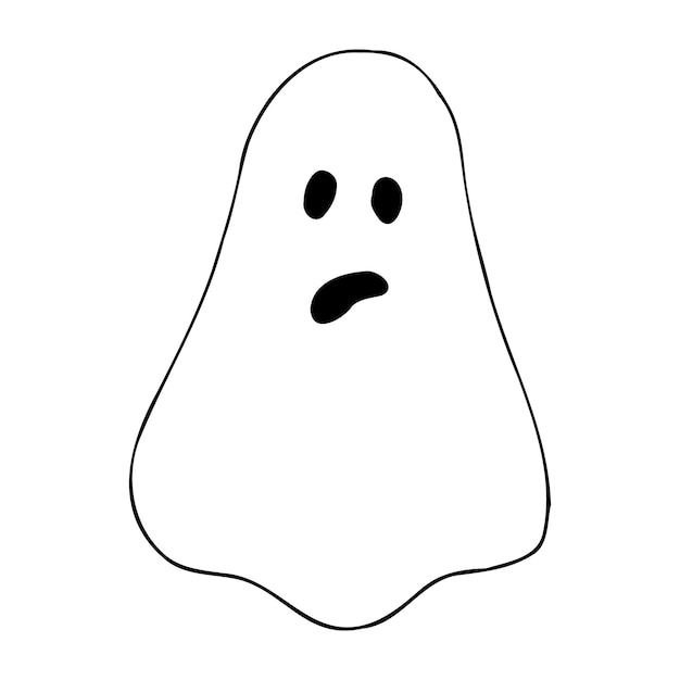 El fantasma de halloween fantasma vectorial con estilo garabato aislado en un fondo blanco