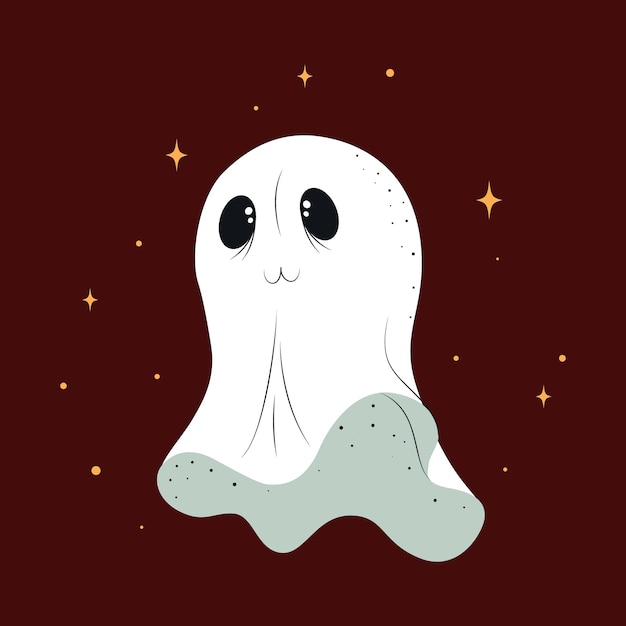 fantasma de halloween, pequeño fantasma volando, ilustración mística de halloween, fantasma lindo, espeluznante, espeluznante