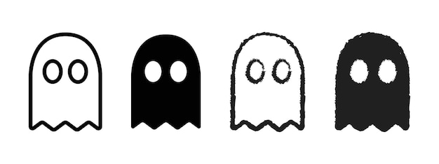 Fantasma lindo Fantasma dibujado a mano Ilustración vectorial simple Símbolo del disfraz del espíritu de Halloween Fantasma