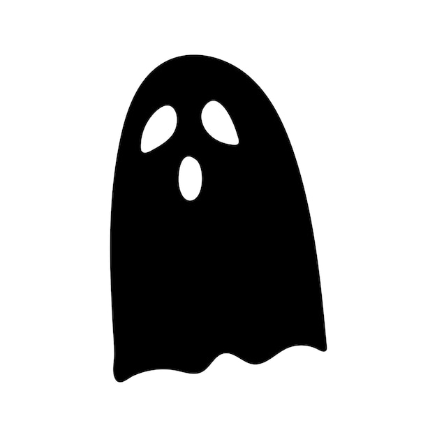 Fantasma negro de silueta de Halloween - para cricut, diseño o decoración. Silueta de fantasma divertido