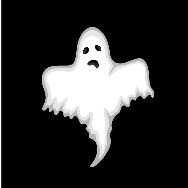 Vector fantasma sobre un fondo negro al estilo de la caricatura