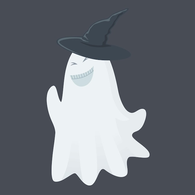 Vector fantasma vector ilustración halloween. espíritu para pegatinas. estilo plano