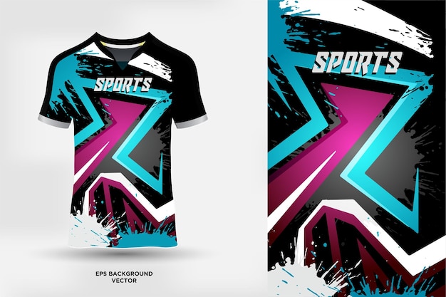 Fantástico diseño de camiseta de camiseta adecuado para carreras deportivas, juegos de fútbol y vectores de deportes electrónicos