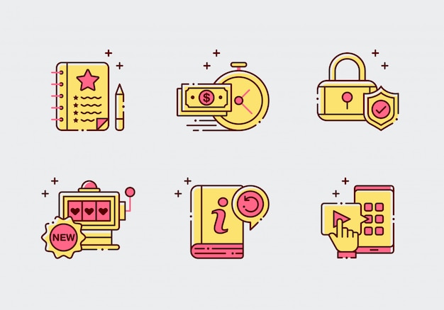 Vector faq icon set with colors