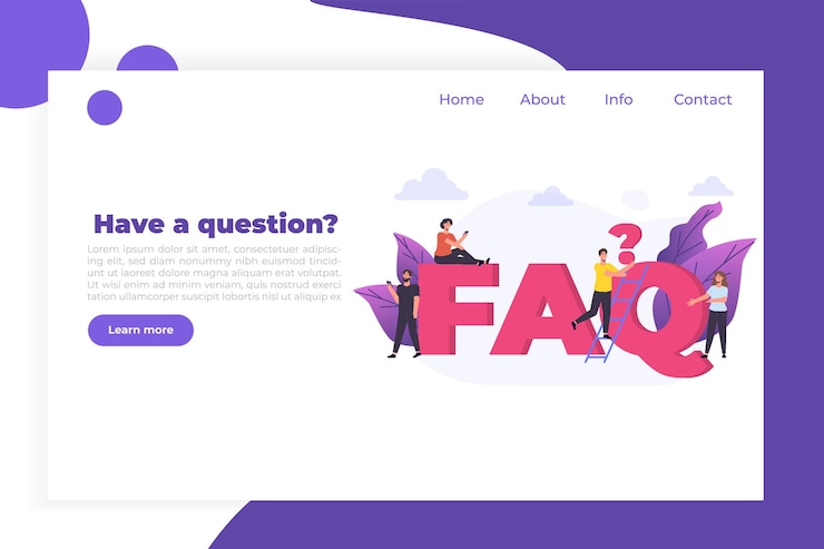 Vector faq, preguntas frecuentes, manual de usuario o guía, concepto de centro de soporte en línea.