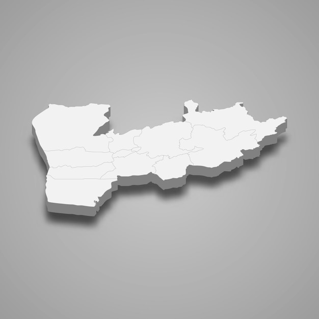 Farah 3d mapa isométrico es una región de Albania
