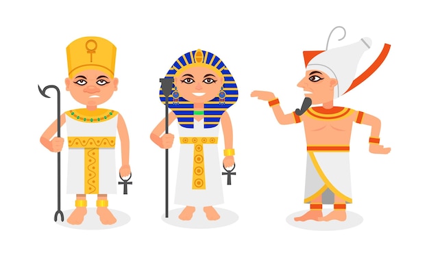 Faraón en Nemes tocado como monarcas del antiguo Egipto Conjunto vectorial