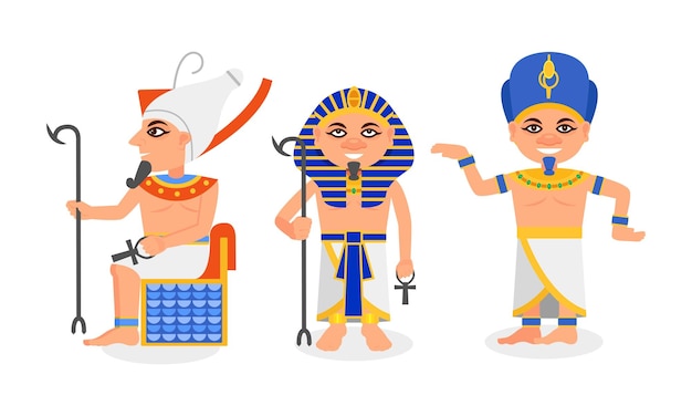 Faraón en Nemes tocado como monarcas del antiguo Egipto Conjunto vectorial