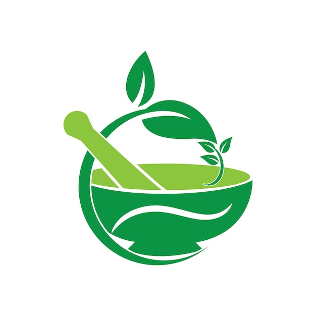 Farmacia logo icono vector plantilla herbal logo