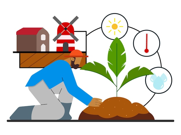 Farmer controls soil on field to practice abut soil management