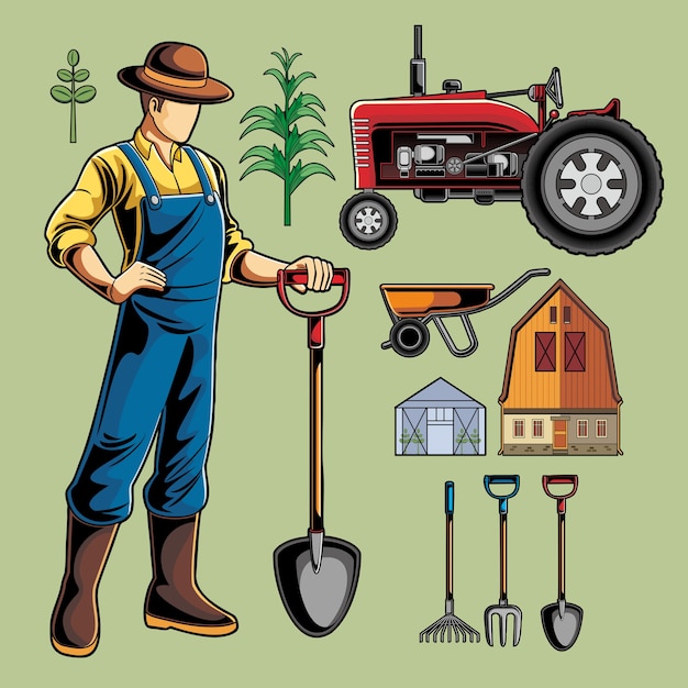 Farmer vector pack