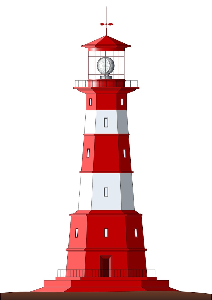 Vector faro detallado aislado en blanco