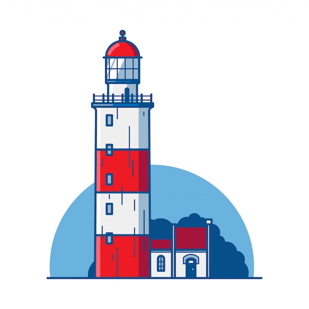 Faro con una pequeña casa