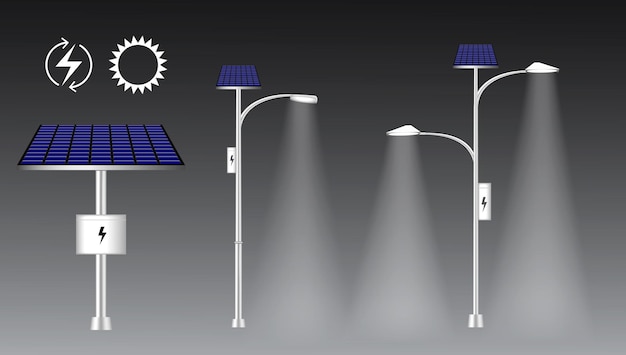 Vector farola vintage con concepto de energía verde.