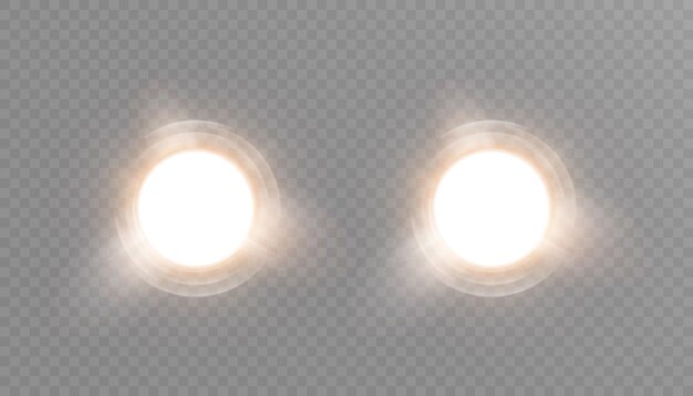 Faros brillantes con efecto de brillo