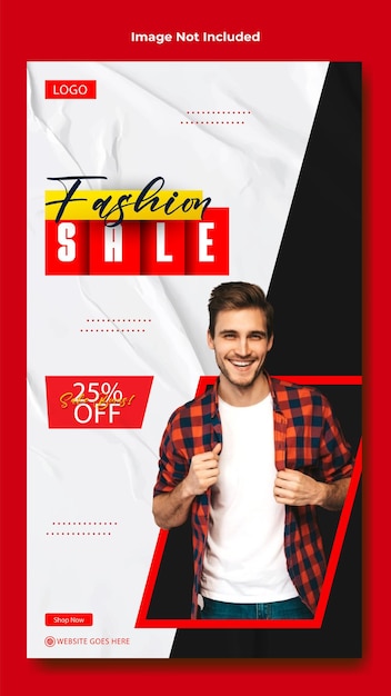 Vector fashion sale ads story template design