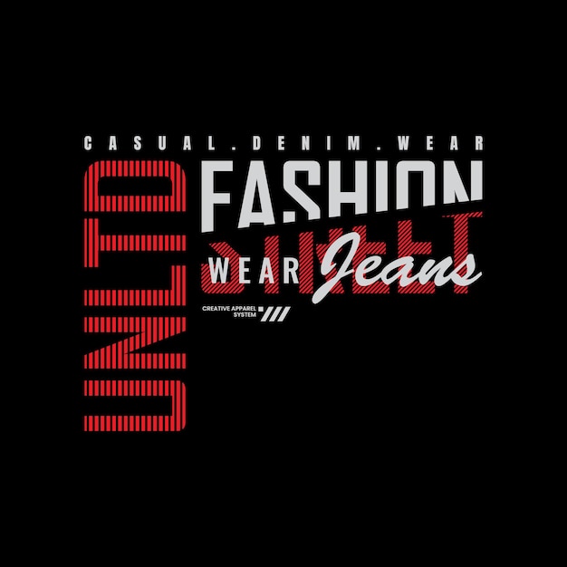 Fasion jeans camiseta gráfica y diseño de prendas de vestir.