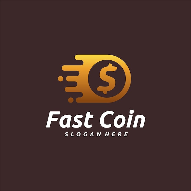 Fast coin logo diseños concepto vector fast dollar logo plantilla