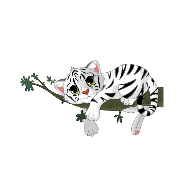 Fauna de niño de tigre blanco