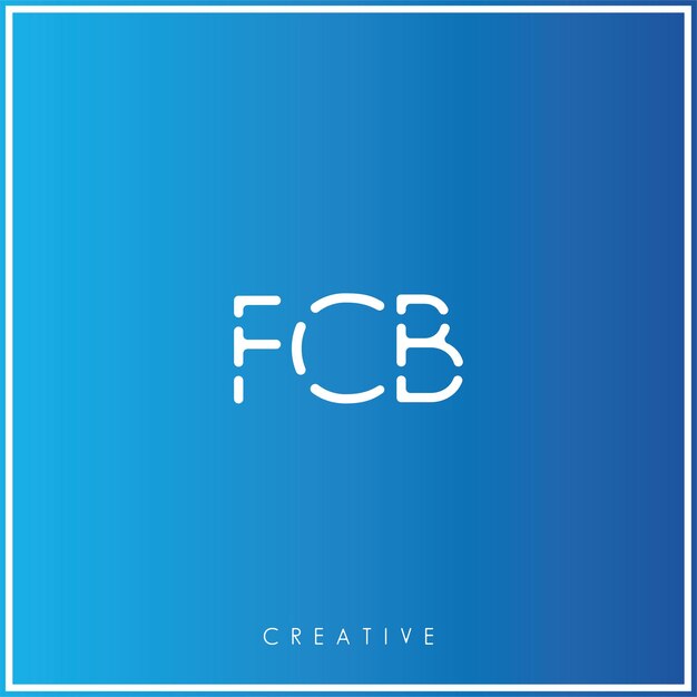 FCB Premium Vector último diseño de logotipo Diseño creativo de logotipo Ilustración vectorial Logotipo mínimo Monograma