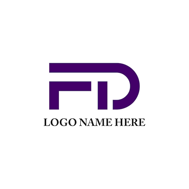 fd logotipo monograma letra marca FD iniciales identidad de marca
