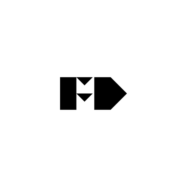 FD monograma logotipo diseño carta texto nombre símbolo monocromo logotipo alfabeto carácter simple logotipo