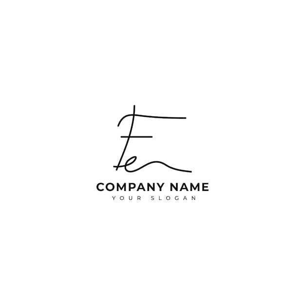Fe Diseño de vector de logotipo de firma inicial