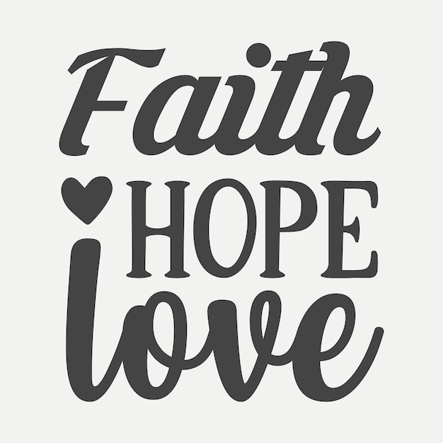 Fe esperanza amor letras premium vector diseño