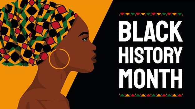 Febrero es el concepto de vacaciones del Mes Nacional de la Historia Negra con una mujer negra