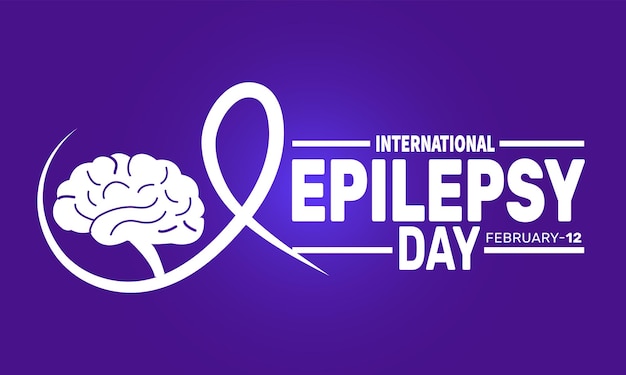 Febrero es la plantilla de fondo del Día Internacional de la Epilepsia Perfecta para pancartas, tarjetas, carteles y redes sociales Diseño vectorial con inscripción de texto y color clásico para un aspecto profesional