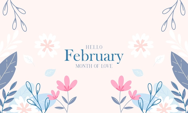 Febrero Mes del Amor con Fondo de Flores