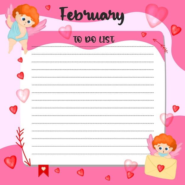 Febrero planificador mensual planificador semanal hábito tracker.schedule planificadores listas de verificación diario de viñetas