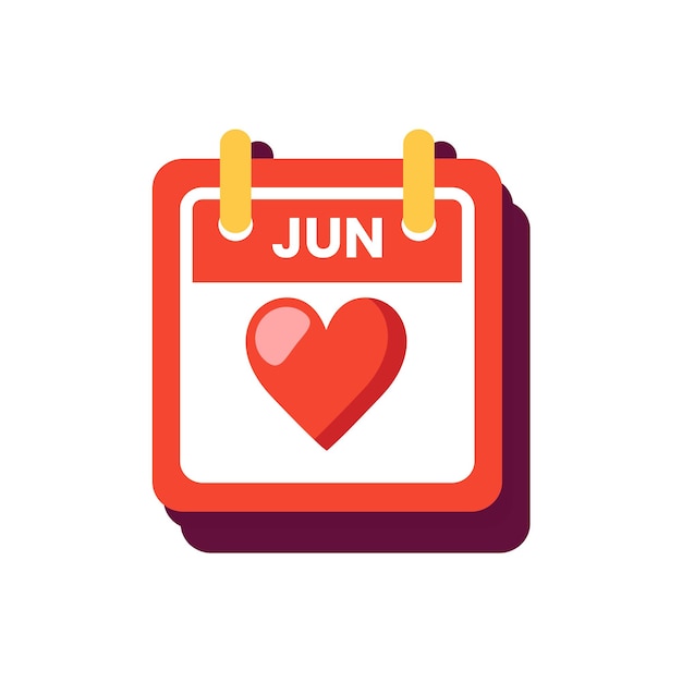 Vector fecha amor junio icono