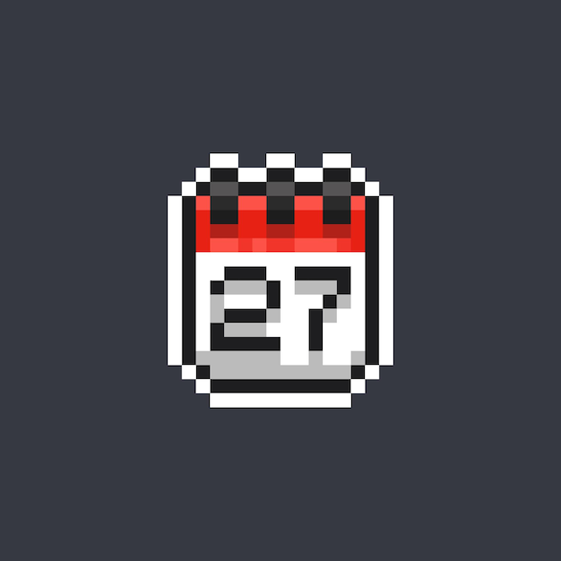 fecha del calendario en estilo pixel art