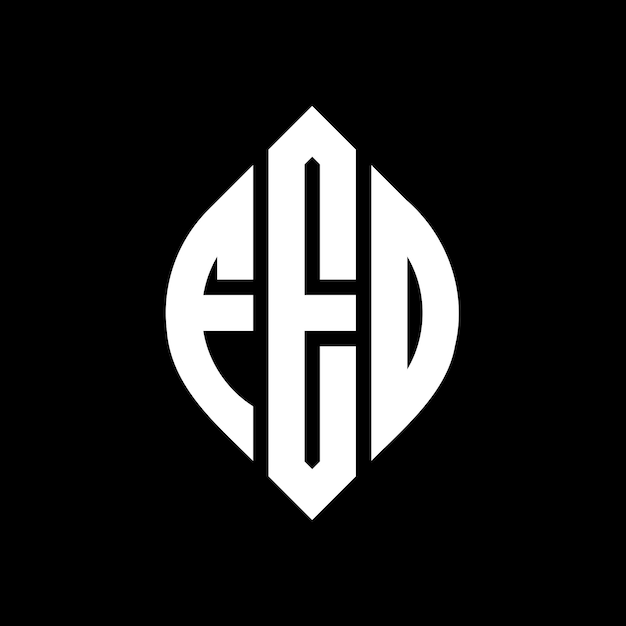 FED diseño de logotipo de letra de círculo con forma de círculo y elipse FED letras de elipse con estilo tipográfico Las tres iniciales forman un logotipo de círculo FED círculo emblema monograma abstracto letra marca vector