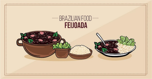 Feijoada comida brasileña feijao linguia porco