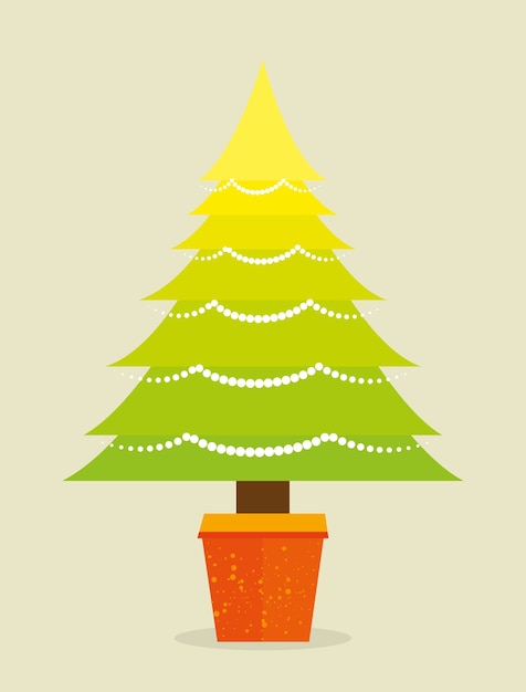 Felices decoraciones navideñas y pino