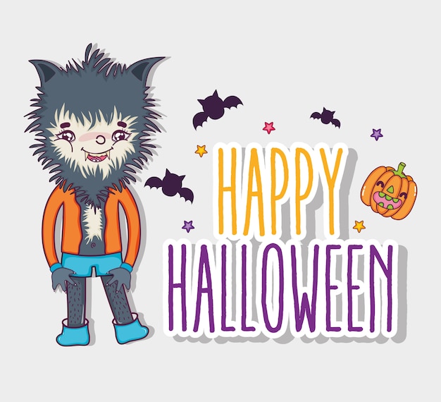 Felices dibujos animados de halloween