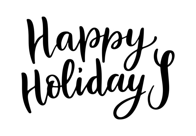 Felices fiestas Navidad tipografía escritura letras vacaciones tarjeta de felicitación texto de Navidad estilo de caligrafía elemento de diseño festivo de Navidad aislado sobre fondo blanco feliz año nuevo