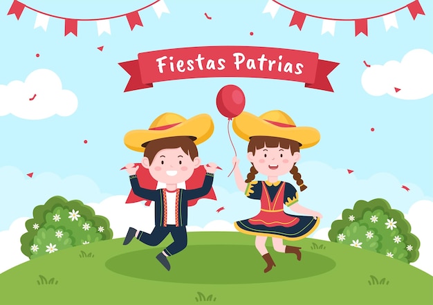 Felices fiestas patrias o día de la independencia del perú ilustración de dibujos animados de fiestas patrias Felices fiestas patrias o día de la independencia del perú ilustración de dibujos animados