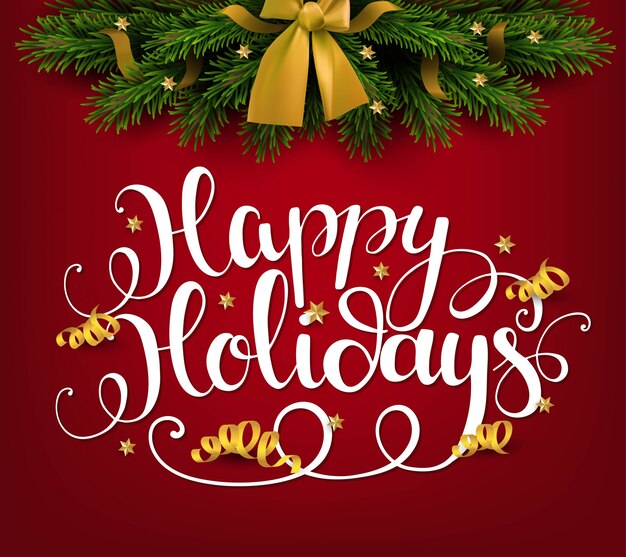 Felices fiestas tarjeta de felicitación. Ilustración de navidad y año nuevo