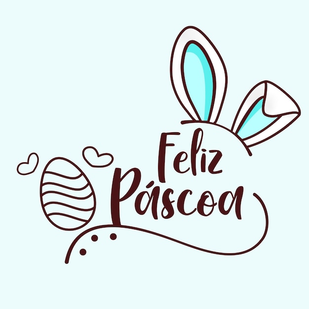 Vector felices pascuas con huevos conejo brasil vector premium